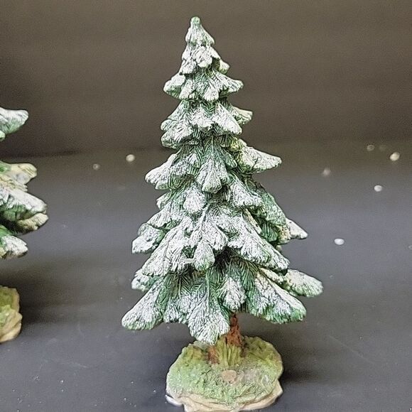 Department 56 Village SNOWY SCOTCH PINES , (Set of 3)  #52615, GREAT Condition! - Picture 7 of 9